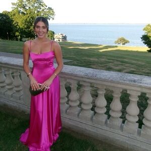 House of CB Annabella Lace Up Sating Gown